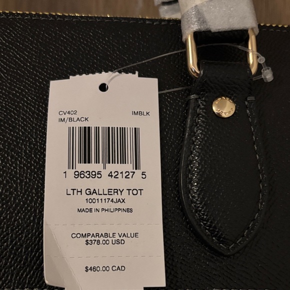 Brand New Coach Black Tote with Gold Accents - Picture 4 of 7